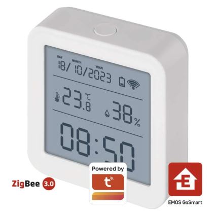 Pametni digitalni termometar GoSmart 3xAAA Tuya bela