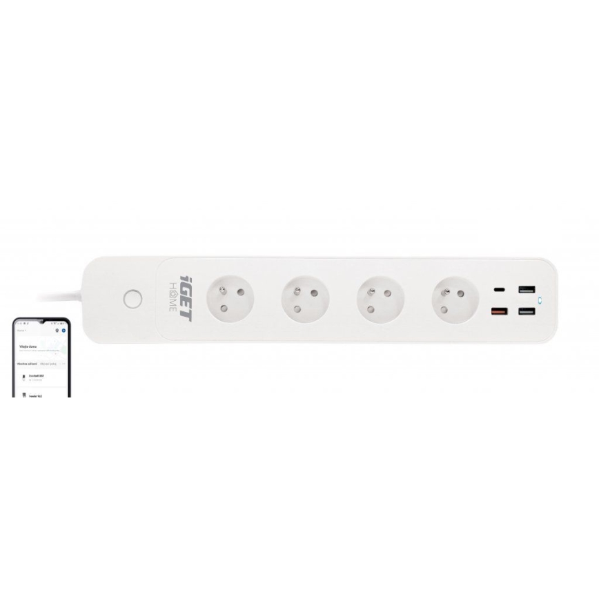 Pametni produžni kabl kabl sa prekidačem 1,5 m 4U + 4xUSB Wi-Fi