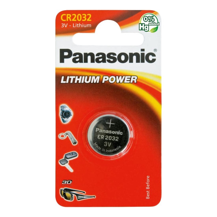 Panasonic - 1 kom Dugmasta litijumska baterija CR2032 3V 220 mAh