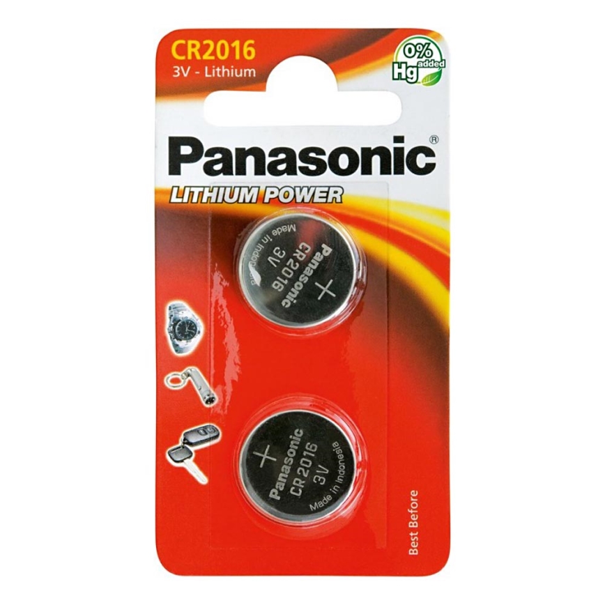 Panasonic - 2 kom Dugmasta litijumska baterija CR2016 3V 72 mAh