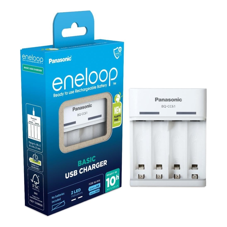 Panasonic - Punjač za baterije Eneloop 4xAA/AAA 5V