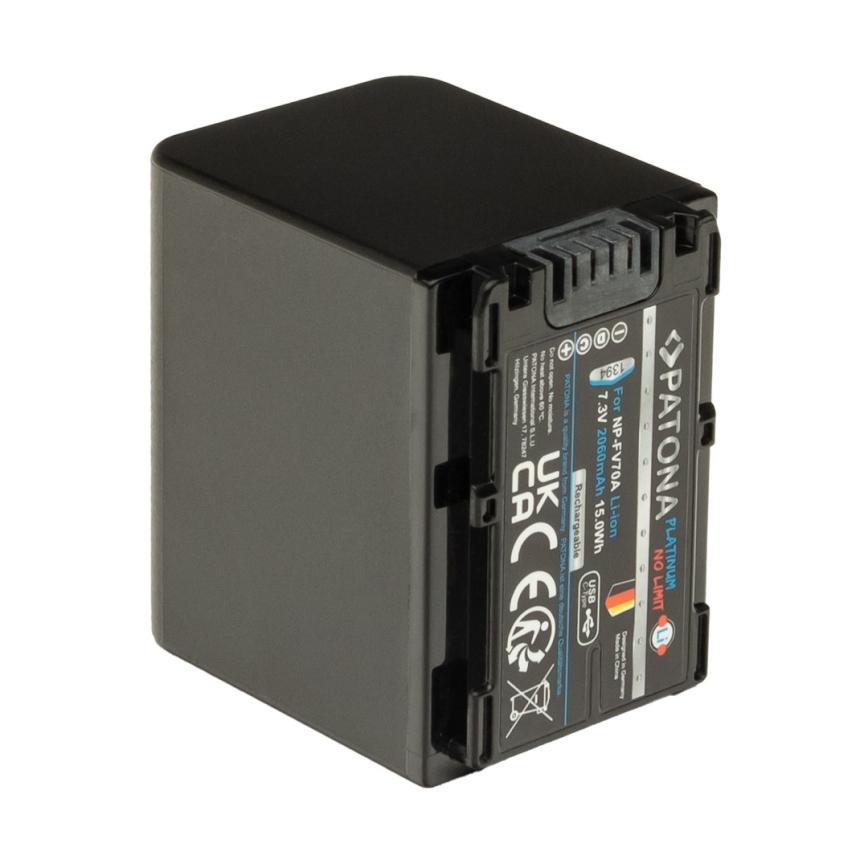 PATONA - Akumulatorska baterija za Sony NP-FV70A 2060 mAh Li-Ion Platinum USB-C punjenje