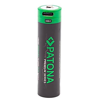 PATONA - Baterija 18650 Li-lon 3350mAh PREMIUM 3,7V sa USB-C punjenjem