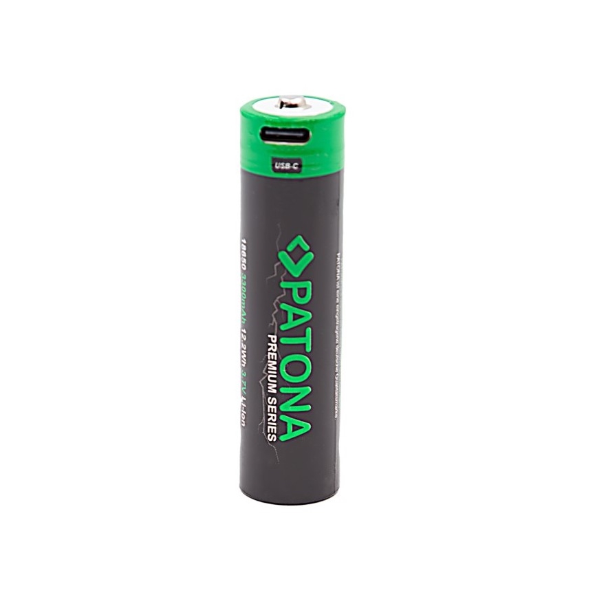 PATONA - Baterija 18650 Li-lon 3350mAh PREMIUM 3,7V sa USB-C punjenjem