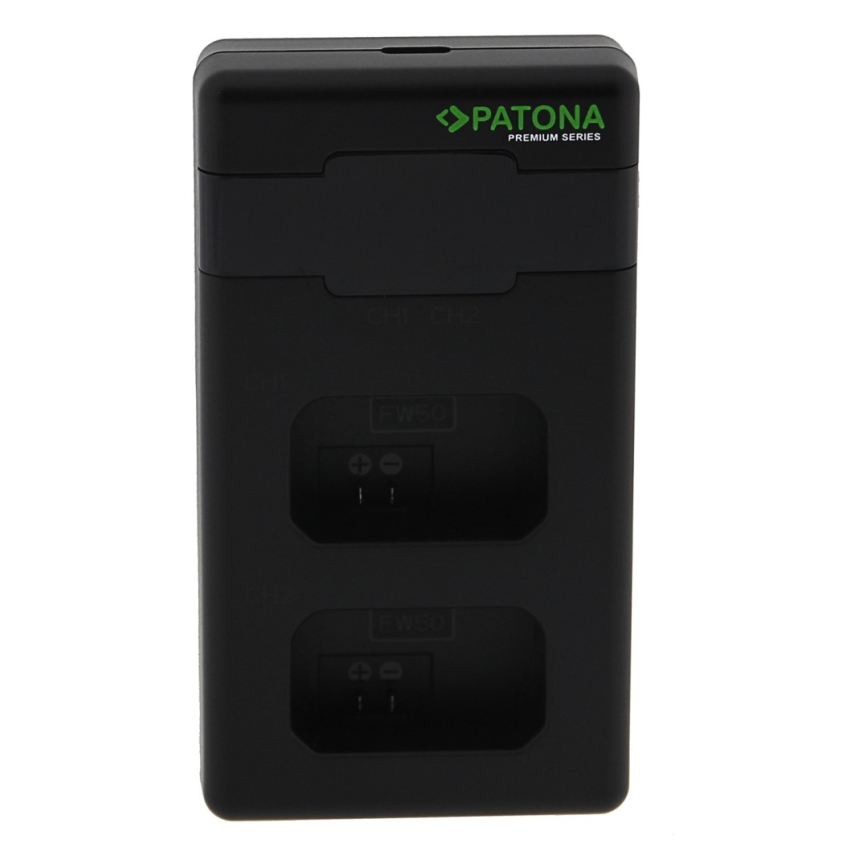 PATONA - Brzi dualni punjač za Sony NP-FW50 + USB-C kabl 0,6m