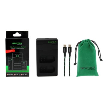 PATONA - Brzi dupli punjač za Nikon EN-EL15/EN-EL15C + USB-C kabl 0,6 m