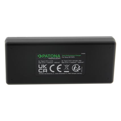 PATONA - Brzi dupli punjač za Sony F550/F750/F970/FM50 + USB-C kabl 0,6 m