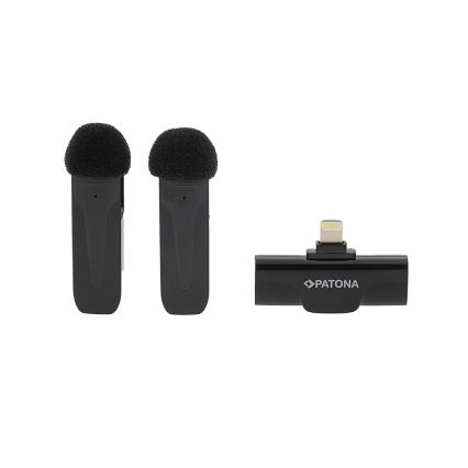 PATONA - Set 2x Bežični mikrofon sa štipaljkom za iPhone USB-C 5V
