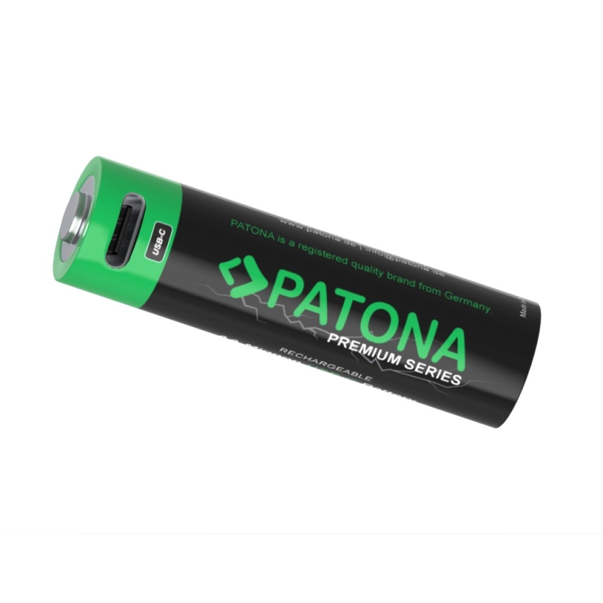 PATONA - Set 4x Baterija AA/LR6 Li-Pol 2000mAh 1,5Vs sa USB-C punjenjem