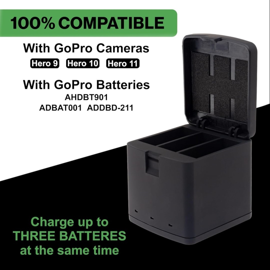 PATONA - Trostruki punjač za GoPro Hero 9/Hero 10/Hero 11/Hero 12