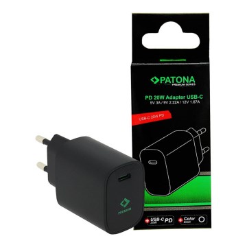 PATONA - USB-C punjač Power Delivery 20W/230V crni
