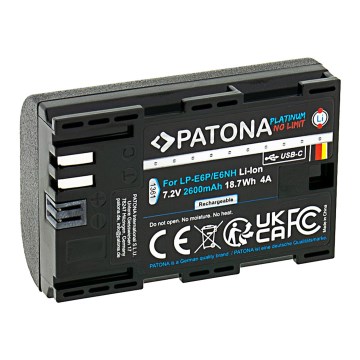 PATONA - Zamenska akumulatorska baterija za Canon LP-E6NH 2600 mAh Li-Ion Platinum USB-C