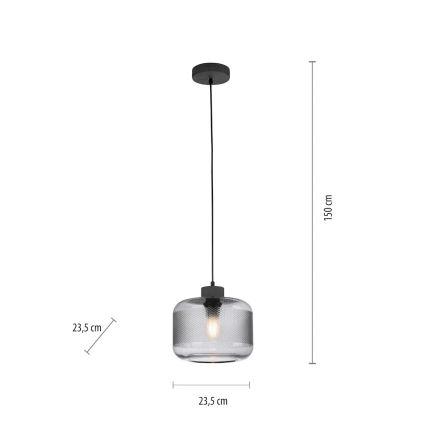 Paul Neuhaus 2005-25 - Luster na sajli BOLETUS 1xE27/10W/230V prečnik 23,5 cm siva