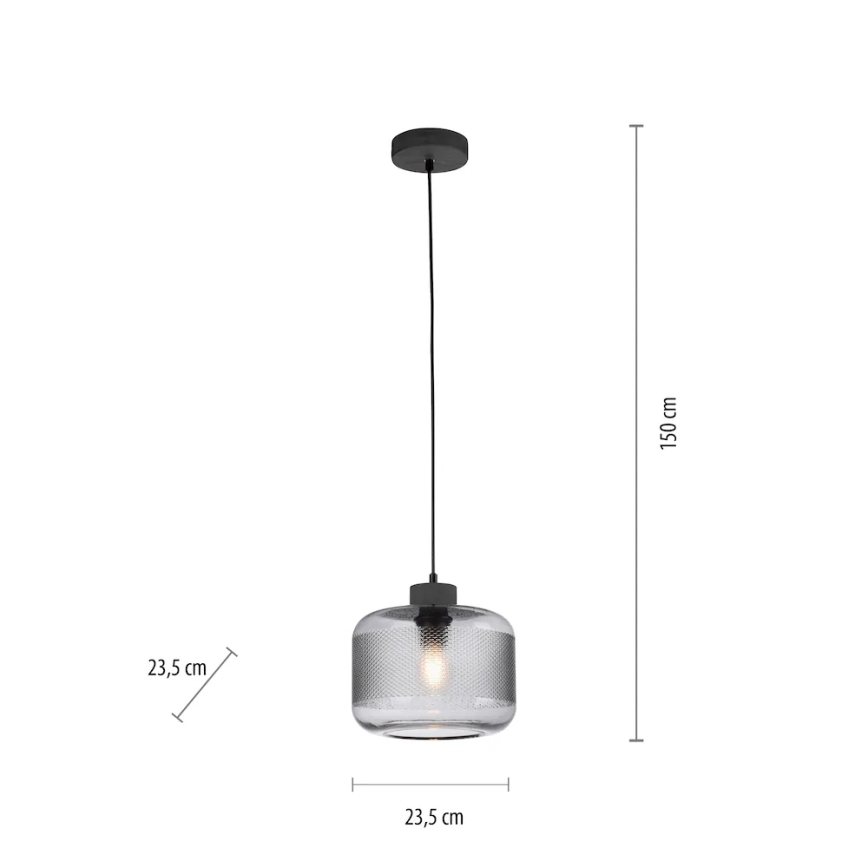 Paul Neuhaus 2005-25 - Luster na sajli BOLETUS 1xE27/10W/230V prečnik 23,5 cm siva