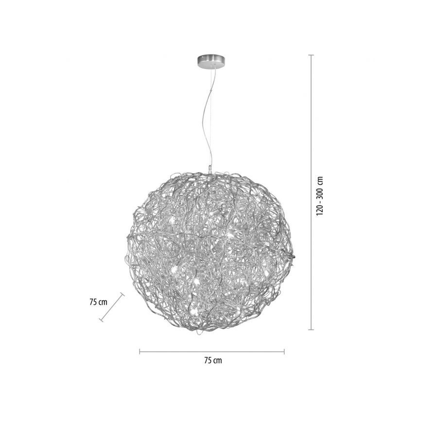 Paul Neuhaus 2019-21 - Luster na sajli SAREA 15xG9/40W/230V srebran