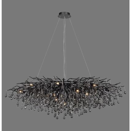 Paul Neuhaus 2031-18 - Viseći luster na sajli ICICLE 15xG9/40W/230V 75x150 cm crna
