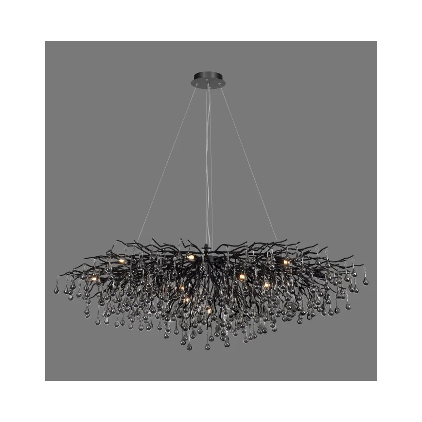 Paul Neuhaus 2031-18 - Viseći luster na sajli ICICLE 15xG9/40W/230V 75x150 cm crna
