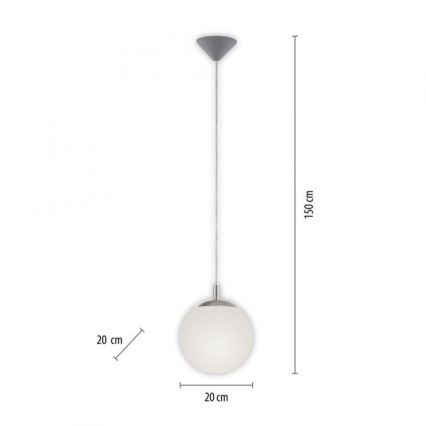 Paul Neuhaus 2072-55 - Luster na sajli BOLO 1xE27/60W/230V, prečnik 20 cm