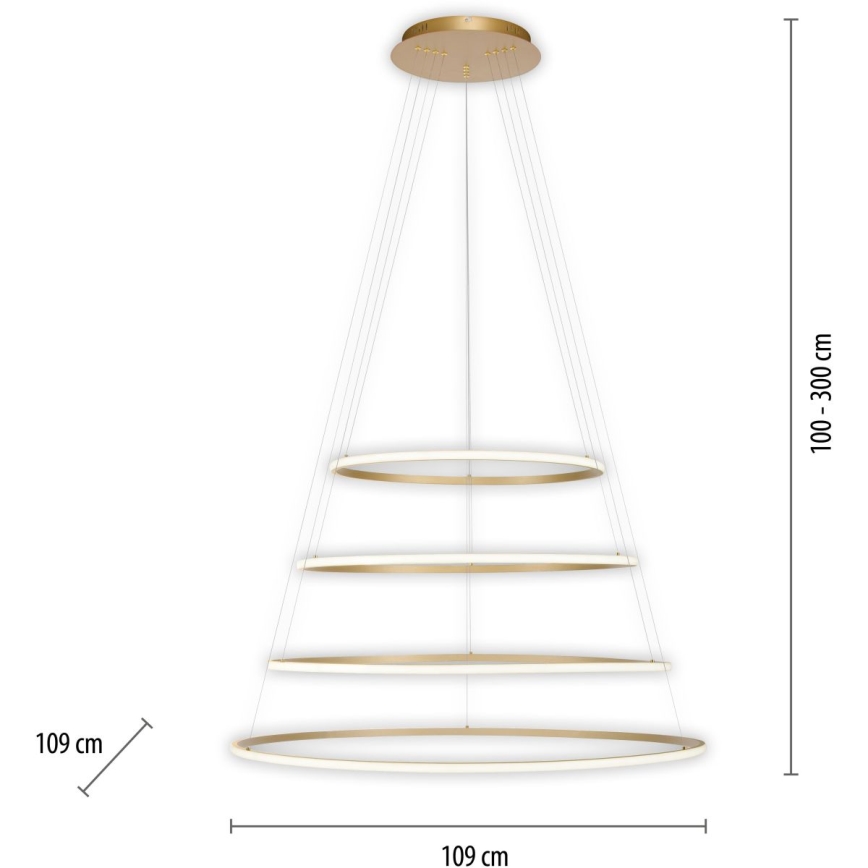 Paul Neuhaus 2124-60 - LED Prigušivi luster na sajli TESSARA LED/97W/230V 2700-5000K + Daljinski upravljač