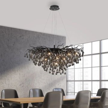 Paul Neuhaus 2192-18 - Luster na sajli ICICLE 10xG9/40W/230V 50x100 cm crna