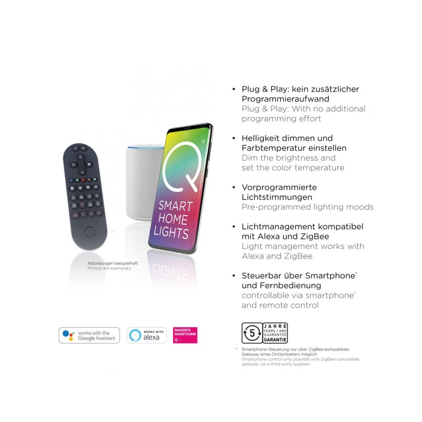 Paul Neuhaus 6071-18 - LED prigušiva plafonska svetiljka Q-PIATO LED/35W/230V prečnik 51 cm 2700-5000K Wi-Fi + daljinsko upravljanje