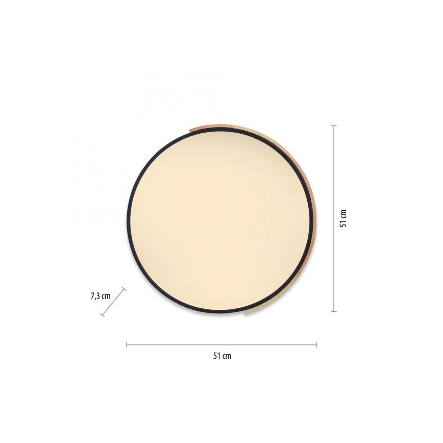 Paul Neuhaus 6071-18 - LED prigušiva plafonska svetiljka Q-PIATO LED/35W/230V prečnik 51 cm 2700-5000K Wi-Fi + daljinsko upravljanje