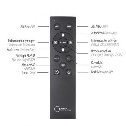 Paul Neuhaus 6121-79 - LED prigušiva spot svetiljka PURE 4xLED/4W/230V + LED/9W 2700-5000K + daljinski upravljač