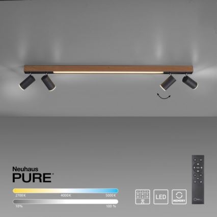 Paul Neuhaus 6121-79 - LED Prigušiva reflektorska lampa PURE 4xLED/4W/230V + LED/9W 2700-5000K + Daljinski upravljač