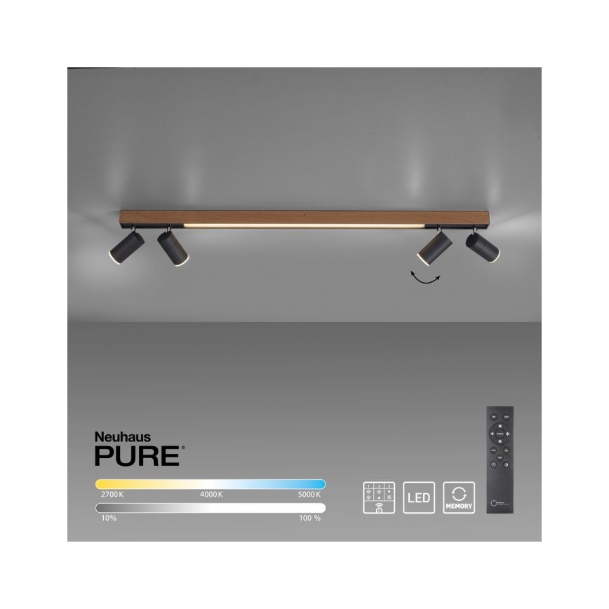 Paul Neuhaus 6121-79 - LED Prigušiva reflektorska lampa PURE 4xLED/4W/230V + LED/9W 2700-5000K + Daljinski upravljač