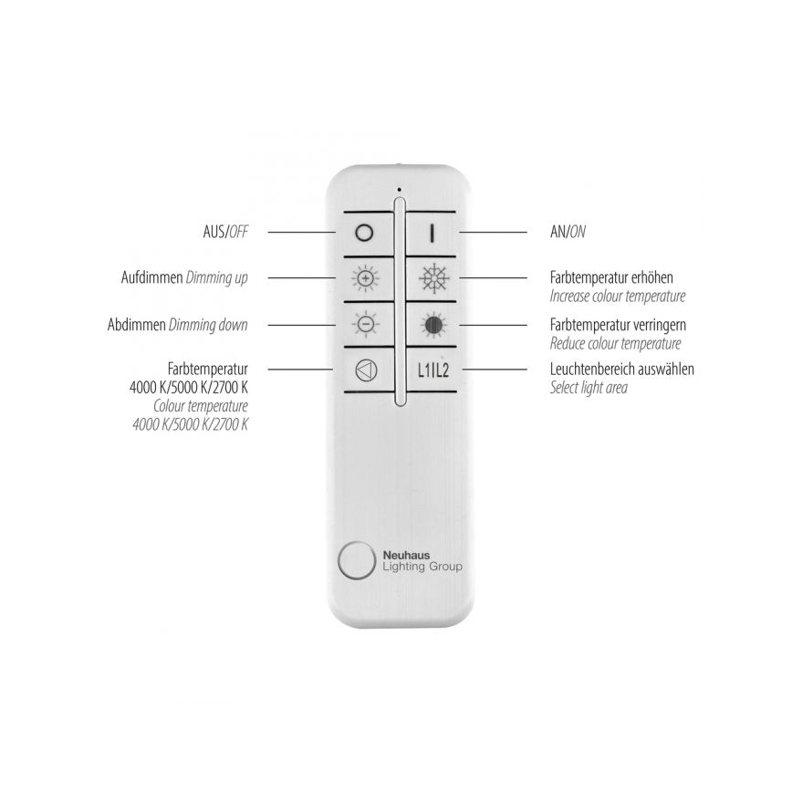 Paul Neuhaus 6233-55 - LED prigušiva stropna svetiljka PAAN LED/45,5W/230V 2700-5000K + daljinski upravljač