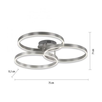 Paul Neuhaus 6233-55 - LED Prigušiva plafonjera PAAN LED/45,5W/230V 2700-5000K + Daljinski upravljač