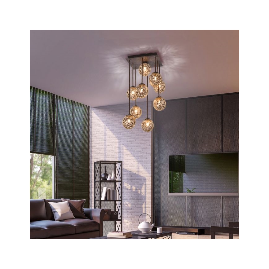 Paul Neuhaus 6238-48 - Luster na šipci GRETA 9xG9/40W/230V