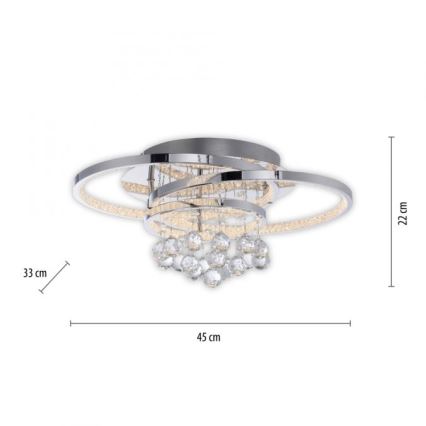 Paul Neuhaus 6267-17 - LED Prigušiva plafonjera ROTAZO LED/32W/230V pr. 45 cm sjajni krom