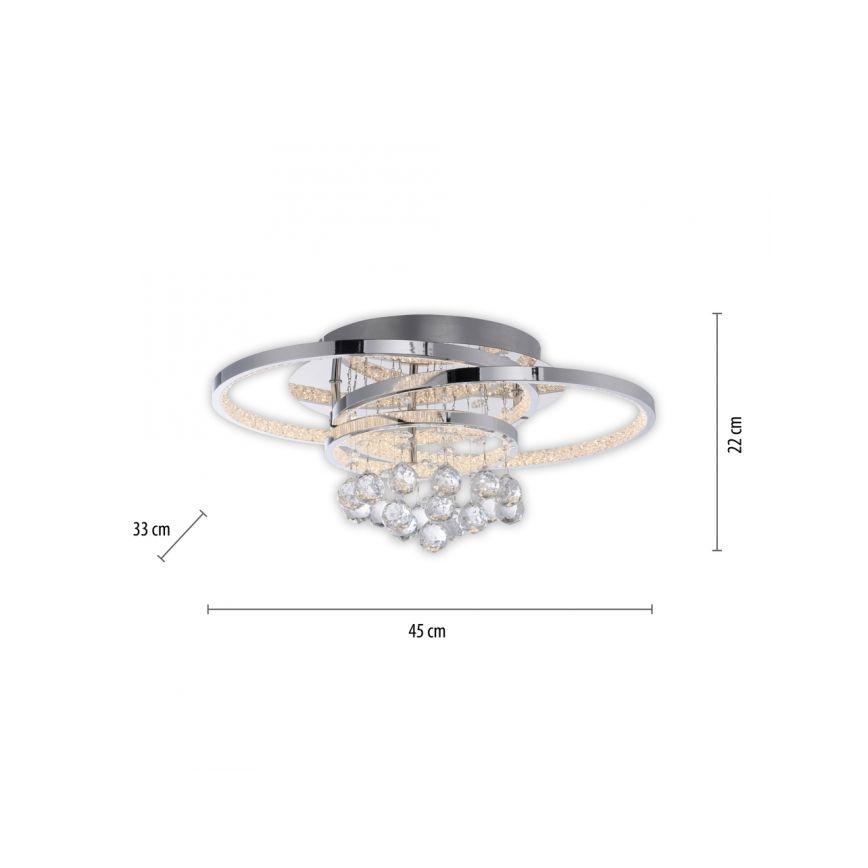 Paul Neuhaus 6267-17 - LED plafonsko svetlo ROTAZO, prigušiva, LED/32W/230V, prečnik 45 cm, sjajni hrom