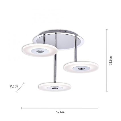 Paul Neuhaus 6446-55 - LED prigušiva plafonski luster ADALI 3xLED/13W/230V
