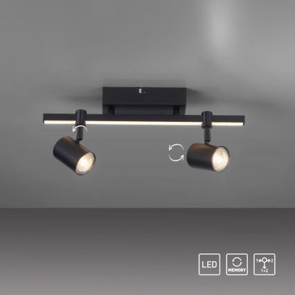 Paul Neuhaus 6524-18 - LED Reflektorska lampa BARIK 2xGU10/4,5W/230V + LED/5W