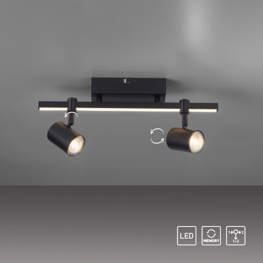 Paul Neuhaus 6524-18 - LED Reflektorska lampa BARIK 2xGU10/4,5W/230V + LED/5W