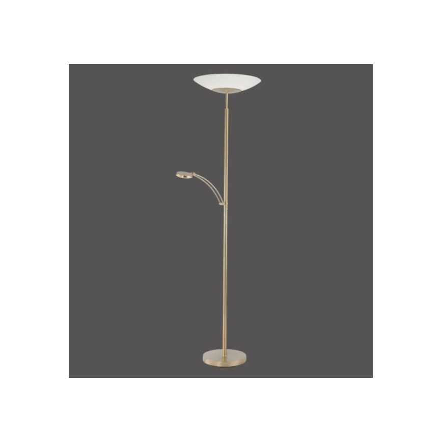 Paul Neuhaus 655-60 - LED prigušiva podna lampa ALFRED 1xLED/28W/230V+1xLED/4W/230V mesing