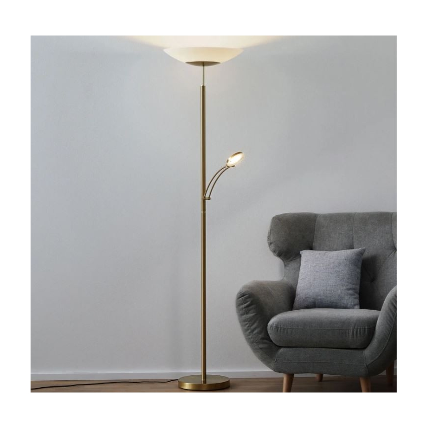 Paul Neuhaus 655-60 - LED prigušiva podna lampa ALFRED 1xLED/28W/230V+1xLED/4W/230V mesing