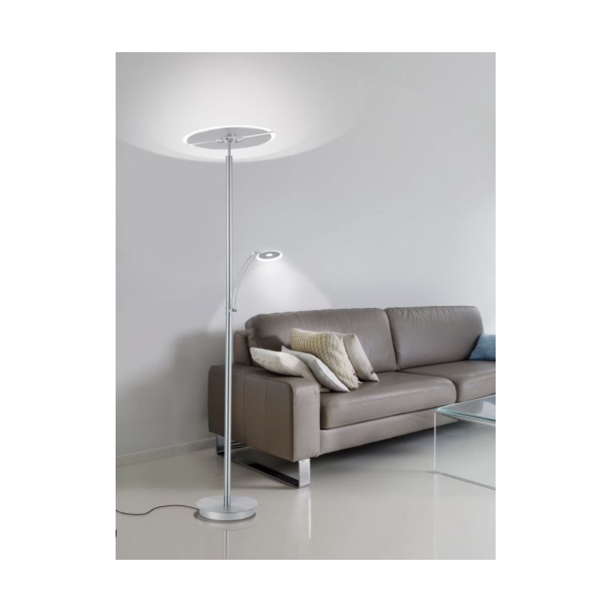 Paul Neuhaus 673-55 - LED Prigušiva podna lampa ARTUR 2xLED/21W/230V+1xLED/6W sjajni krom