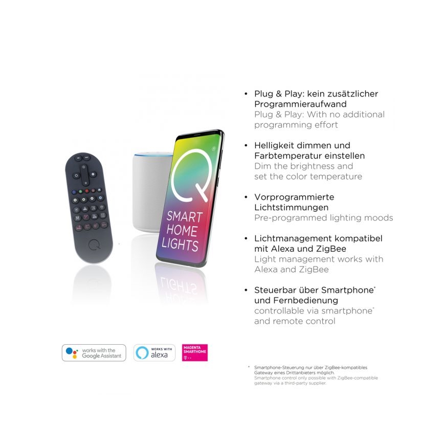 Paul Neuhaus 8007-70 - LED prigušiva plafonska svetiljka Q-PIATO LED/35W/230V 2700-5000K Wi-Fi + daljinski upravljač