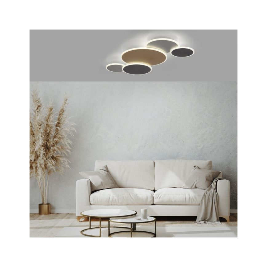 Paul Neuhaus 8008-70 - LED Prigušiva plafonjera Q-PIATO LED/49W/230V 2700-5000K Wi-Fi + Daljinski upravljač