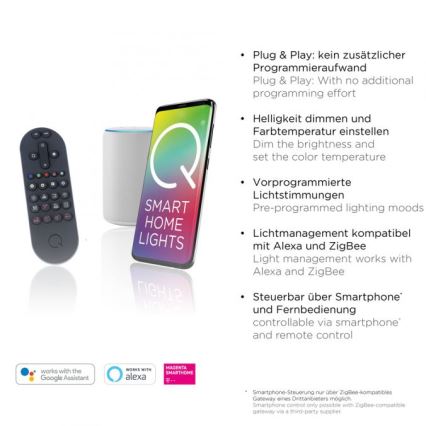 Paul Neuhaus 8008-70 - LED Prigušiva plafonjera Q-PIATO LED/49W/230V 2700-5000K Wi-Fi + Daljinski upravljač
