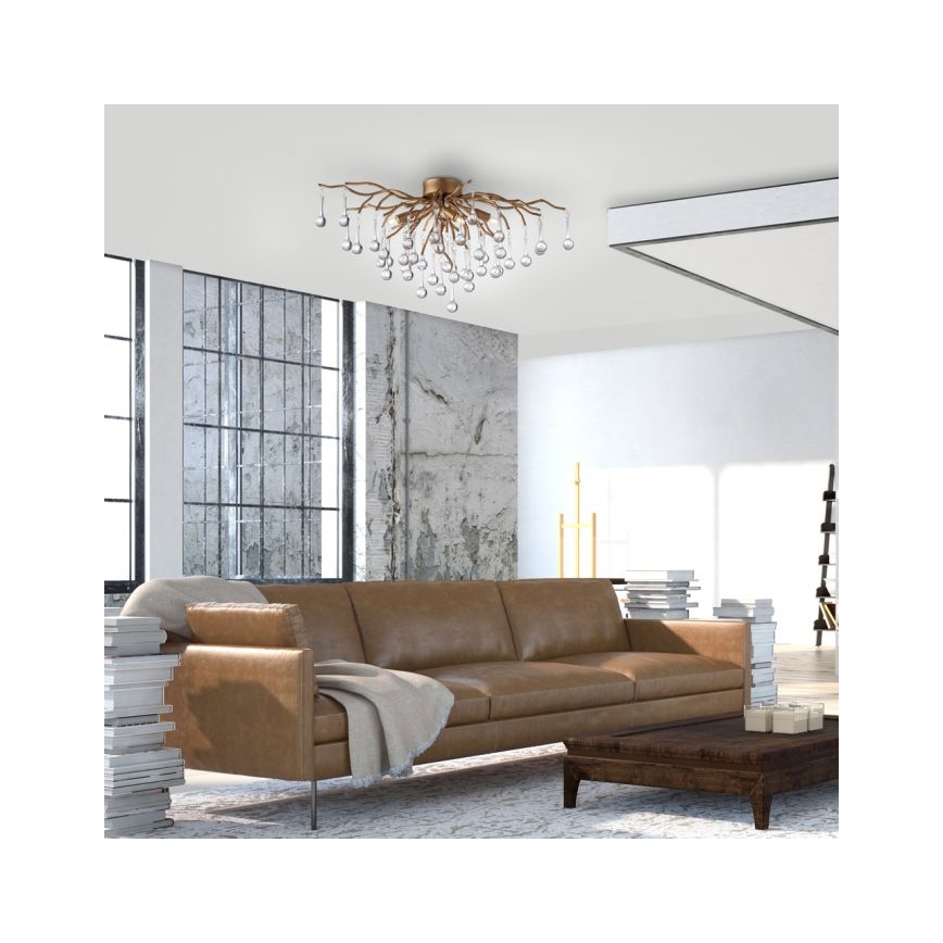 Paul Neuhaus 8090-11 - Plafonski luster ICICLE 4xG9/40W/230V 30x60 cm mesing