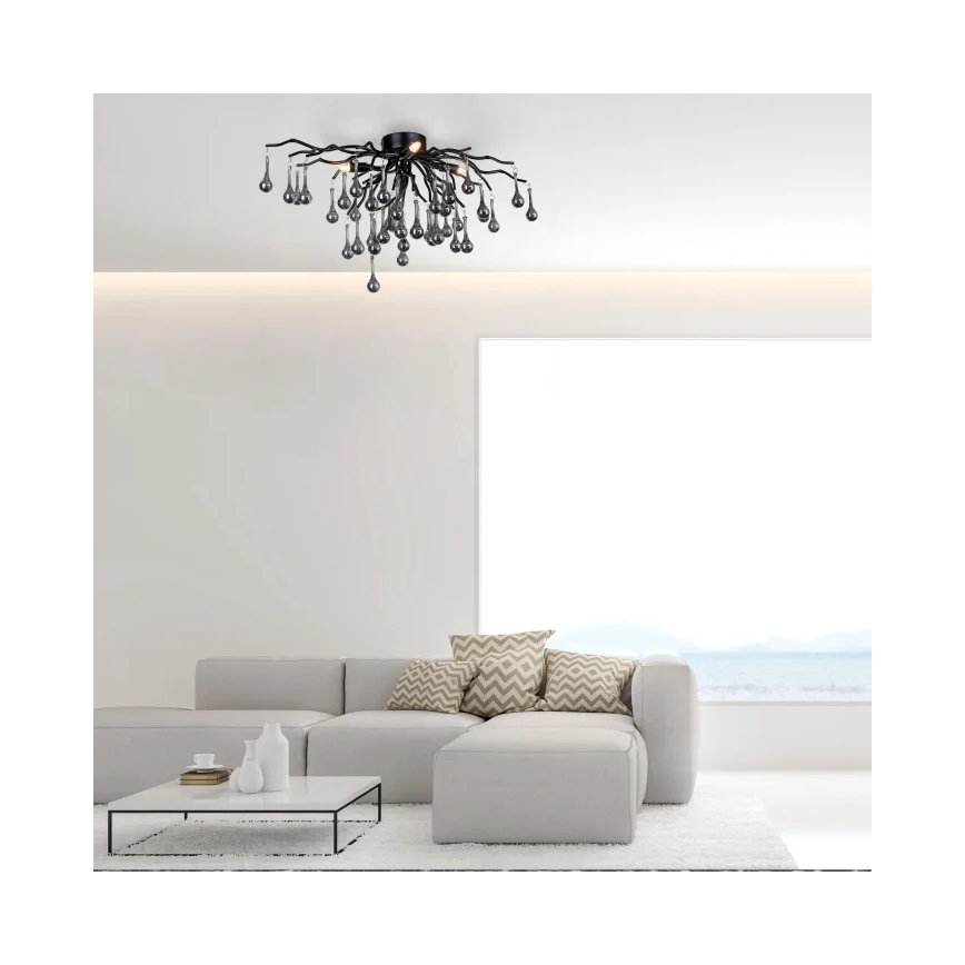 Paul Neuhaus 8090-18 - plafonski luster ICICLE 4xG9/40W/230V 30x60 cm crna