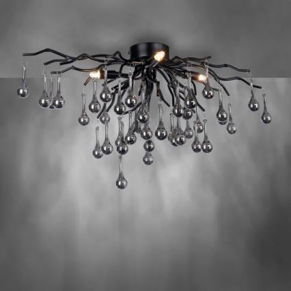 Paul Neuhaus 8090-18 - plafonski luster ICICLE 4xG9/40W/230V 30x60 cm crna