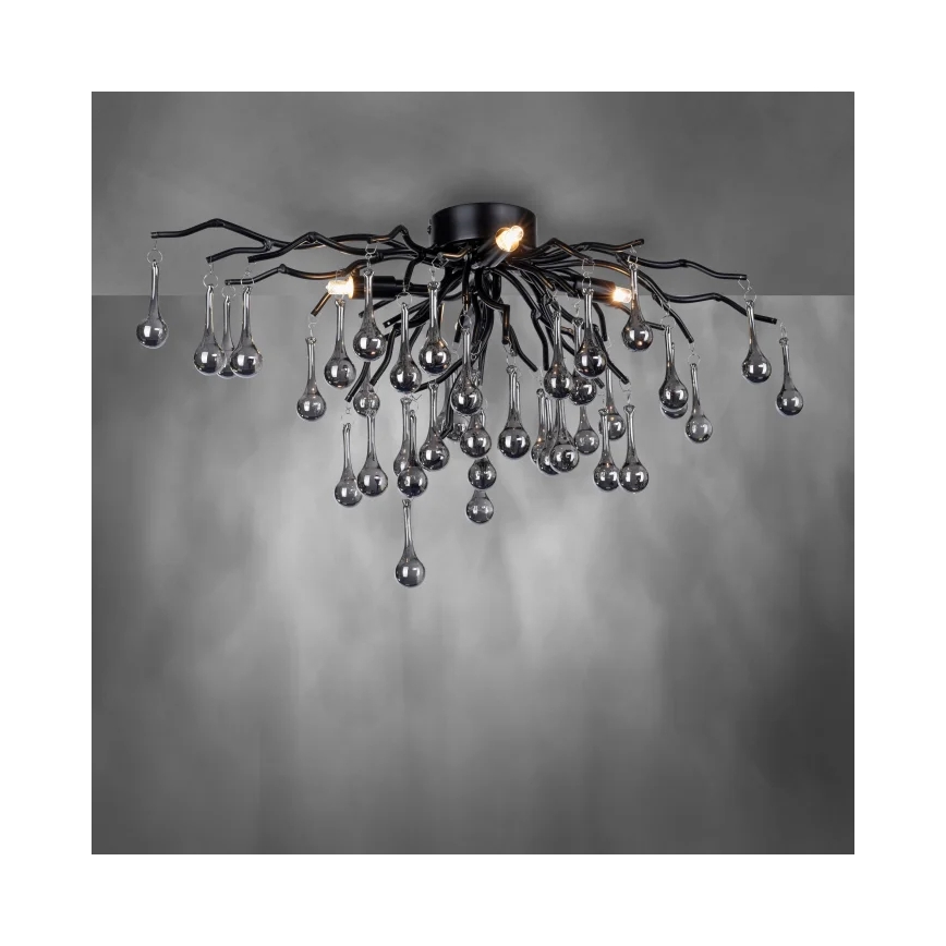Paul Neuhaus 8090-18 - plafonski luster ICICLE 4xG9/40W/230V 30x60 cm crna