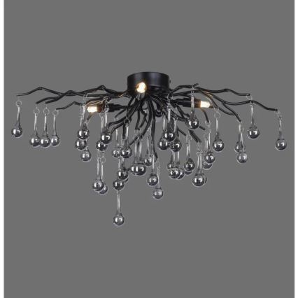 Paul Neuhaus 8090-18 - plafonski luster ICICLE 4xG9/40W/230V 30x60 cm crna