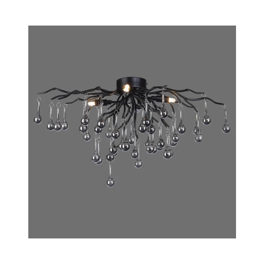 Paul Neuhaus 8090-18 - plafonski luster ICICLE 4xG9/40W/230V 30x60 cm crna