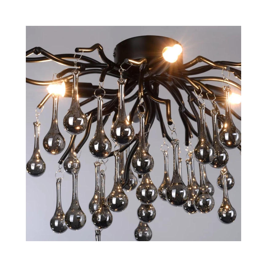 Paul Neuhaus 8090-18 - plafonski luster ICICLE 4xG9/40W/230V 30x60 cm crna